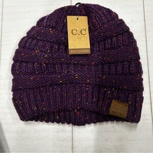 NWT CC Beanie‎ Winter Purple with Multicolor Specks